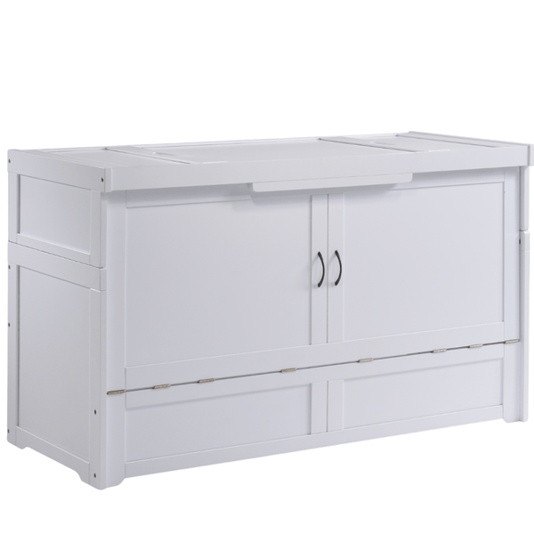 Murphy Cube 2 Queen Cabinet Bed White with Mattress