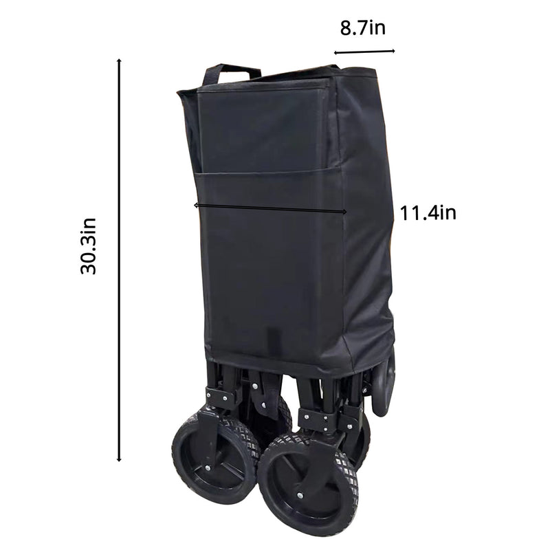 Heavy Duty Collapsible Folding Utility Wagon with Ergonomic Handle and Universal Wheels