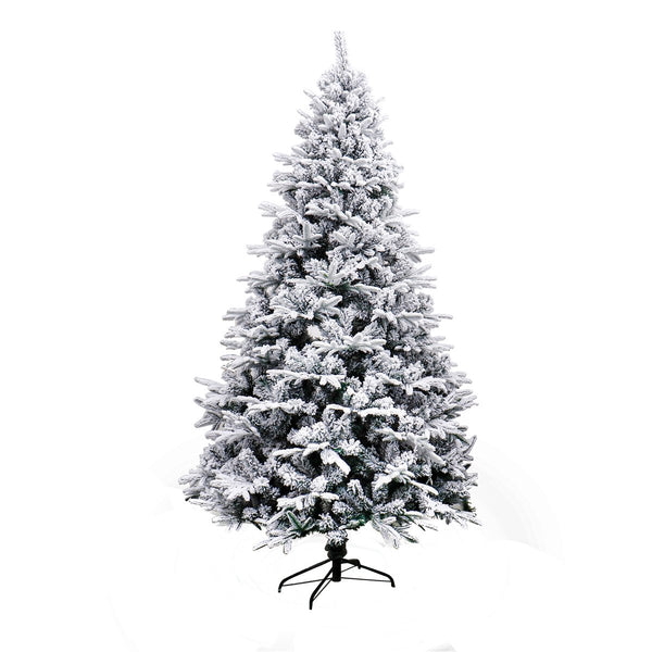 Deluxe Artificial Indoor Christmas Holiday Tree - 8 Foot - Snow Dusted