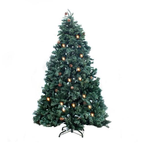 Pre-Lit Artificial Christmas Tree with Pine Cones - 8 Foot