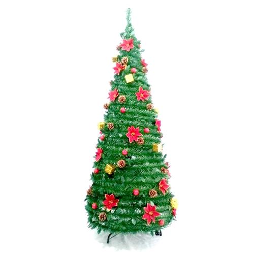 Instant Pop Up Christmas Holiday Tree - Decorations Included - 7 Foot