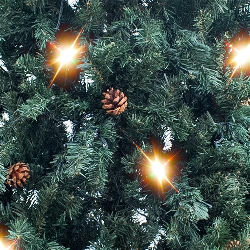 Pre-Lit Artificial Christmas Tree with Pine Cones - 7 Foot