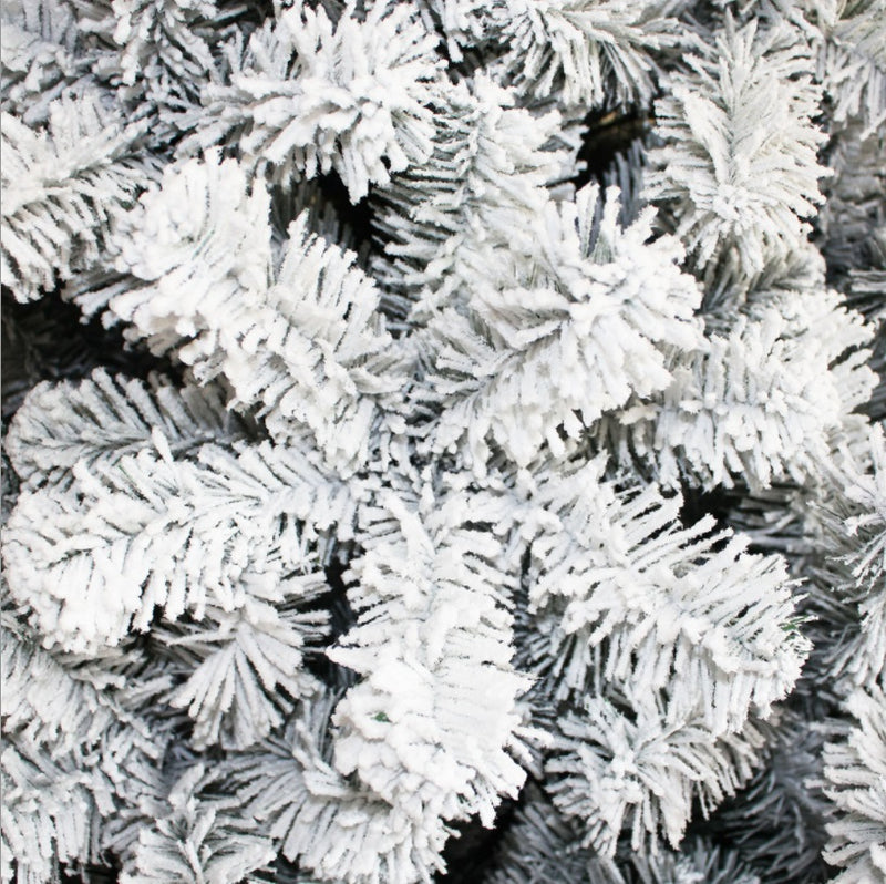 Premium Artificial Snow Flocked Fir Holiday Christmas Tree - 6 Foot