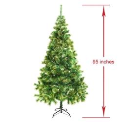 Luscious Artificial Indoor Christmas Holiday Pine Tree - 8 Foot - with Golden Tips