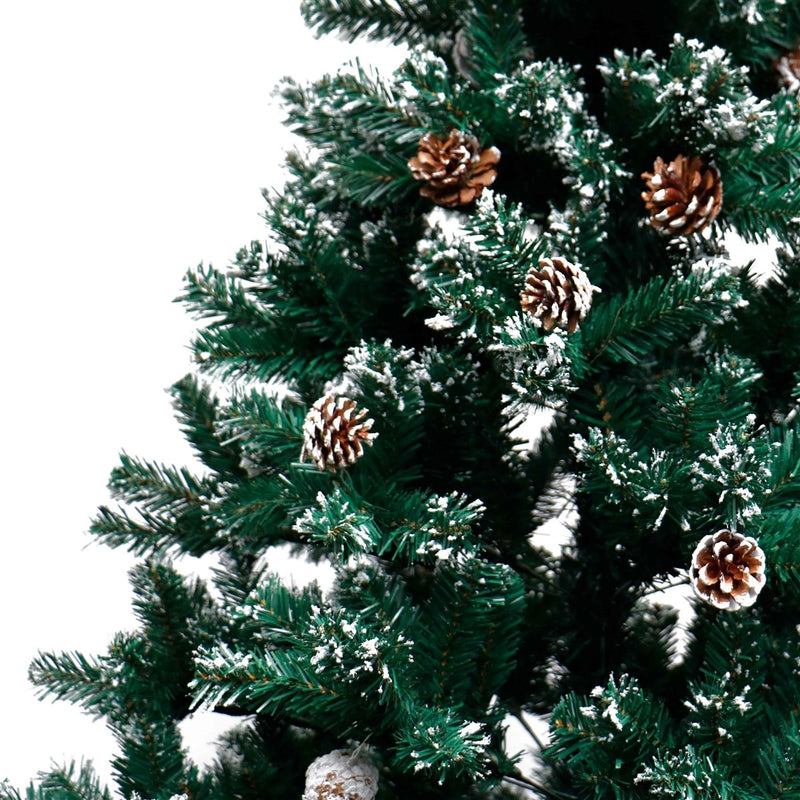 Snow Dusted Artificial Christmas Tree with Pine Cones - 8 Foot