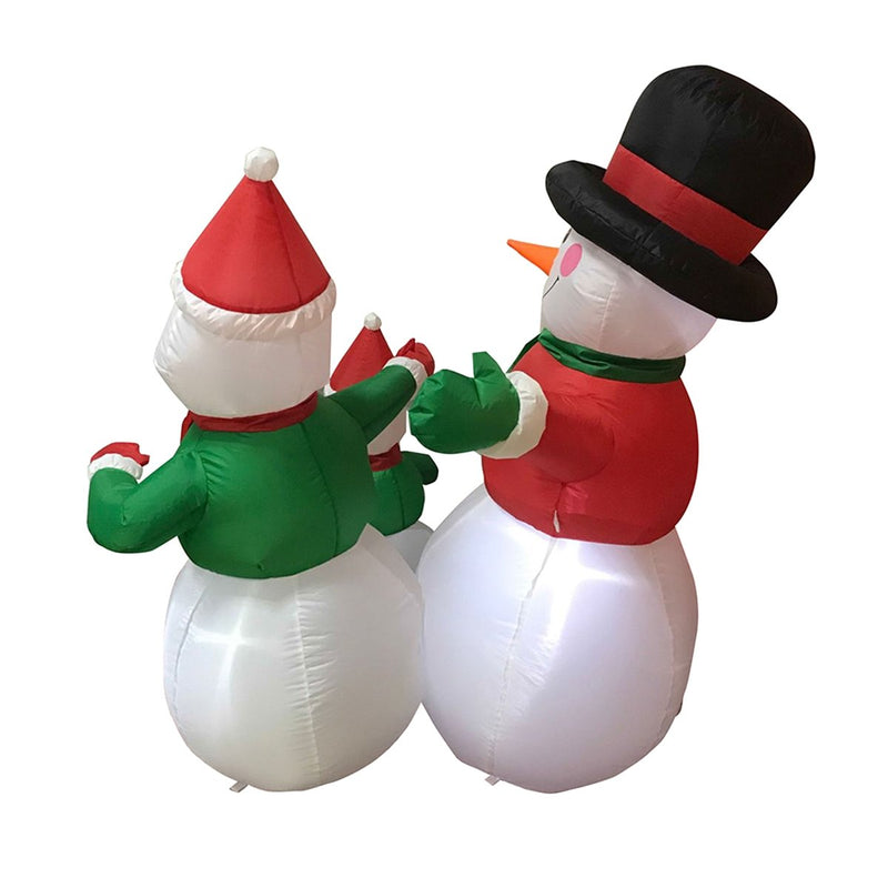 Inflatable Family of Festive Snowmen with UL Certified Blower - 4 Foot