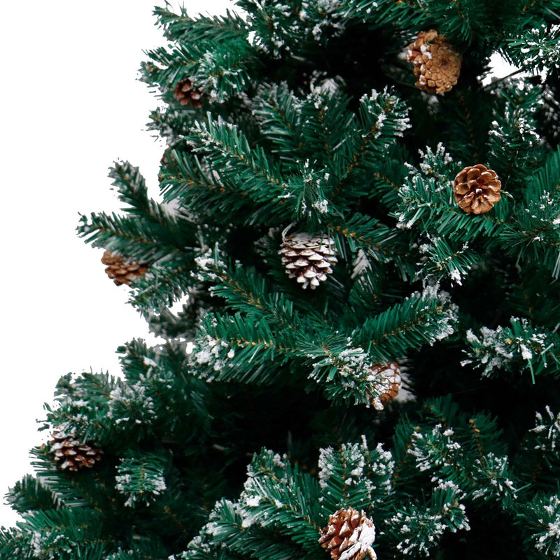 Snow Dusted Artificial Christmas Tree with Pine Cones - 7 Foot