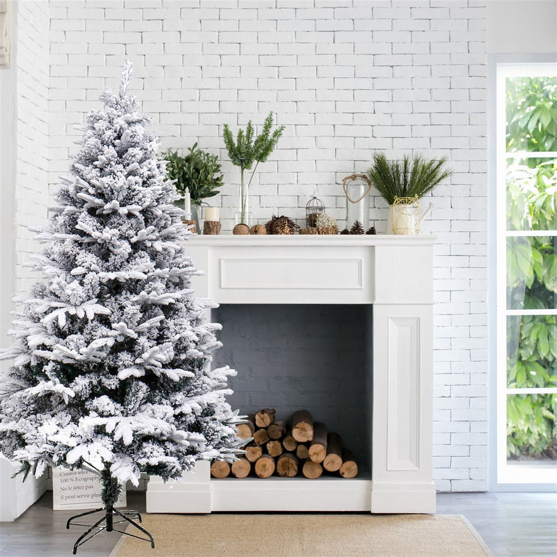 Deluxe Artificial Indoor Christmas Holiday Tree - 7 Foot - Snow Dusted