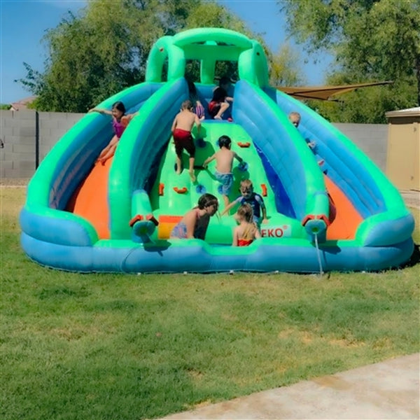 Commercial Grade Inflatable Dual Water Slide Bounce House with Splash Pool and Blower
