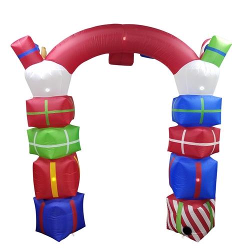 Giant Inflatable Gift Stacked Archway with UL Certified Blower and LED Lights - 8 Foot