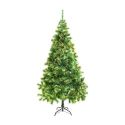 Luscious Artificial Indoor Christmas Holiday Pine Tree - 7 Foot - with Golden Tips