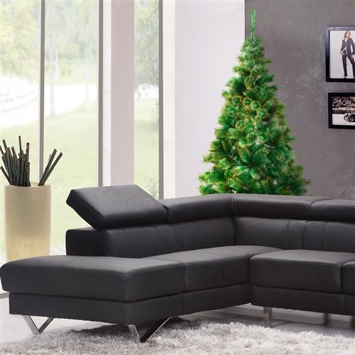 Luscious Artificial Indoor Christmas Holiday Pine Tree - 7 Foot - with Golden Tips