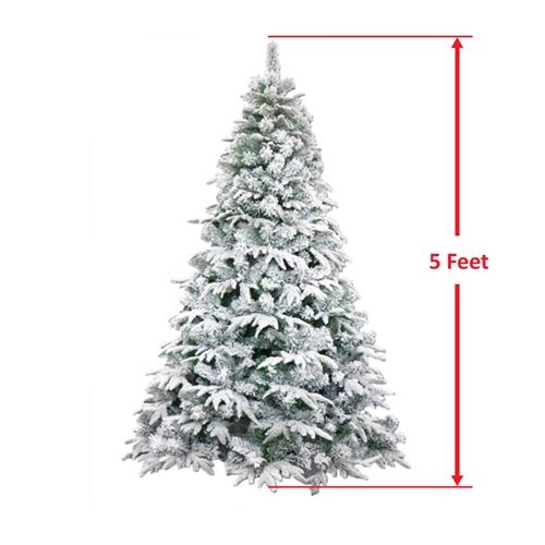 Deluxe Artificial Indoor Christmas Holiday Tree - 5 Foot - Snow Dusted