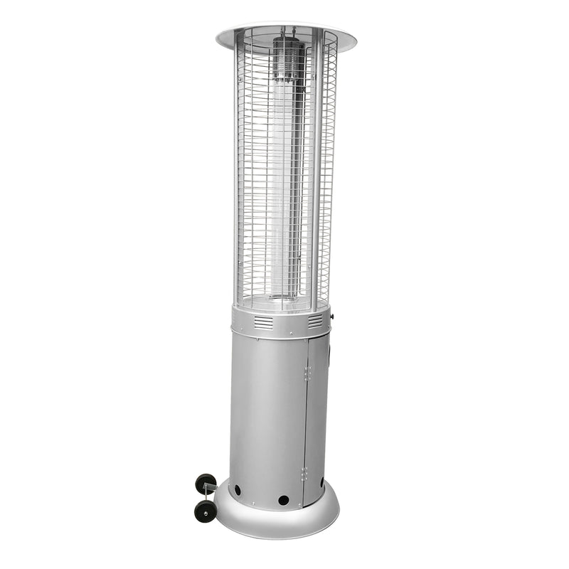 Outdoor Patio Cylinder Propane Space Heater with Adjustable Thermostat - Silver