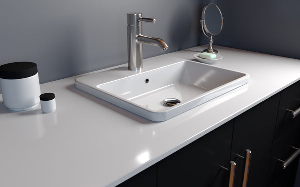 21 Inch Mineral Composite Single Recessed Bathroom Sink – ES-SRS21