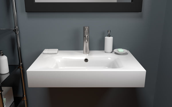 32 inch Mineral Composite Wall Mounted Sink – ES-WMS32