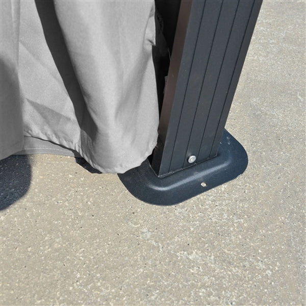 UV Protectant Polyester Curtain Panels for Hardtop Gazebo - 12 x 10 Feet - Gray