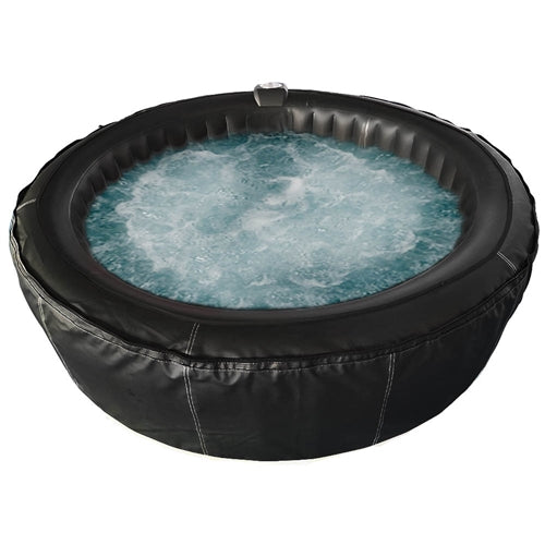 Round Inflatable Hot Tub Spa With Zip Cover - 4 Person - 210 Gallon - Black