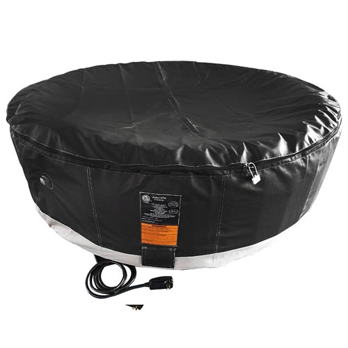 Round Inflatable Hot Tub Spa With Zip Cover - 4 Person - 210 Gallon - Black