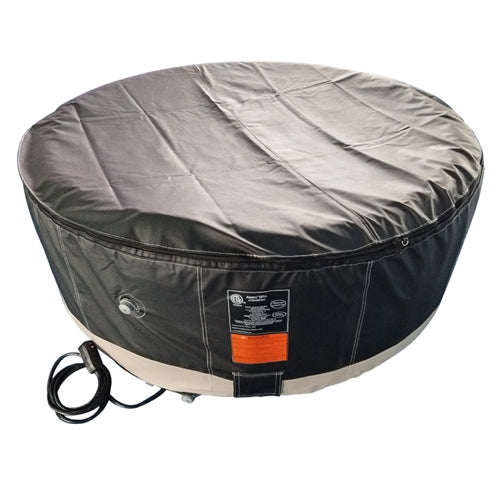Round Inflatable Hot Tub Spa With Zip Cover - 4 Person - 210 Gallon - Black and White