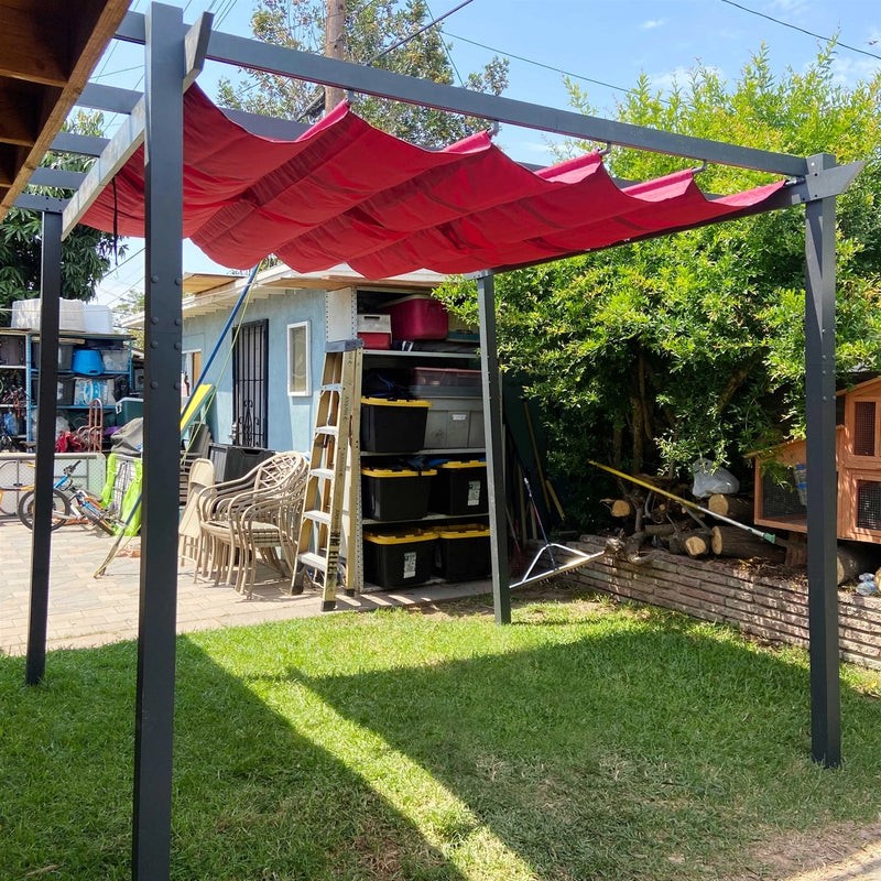 Aluminum Outdoor Canopy Grape Trellis Pergola - 9 x 9 Ft