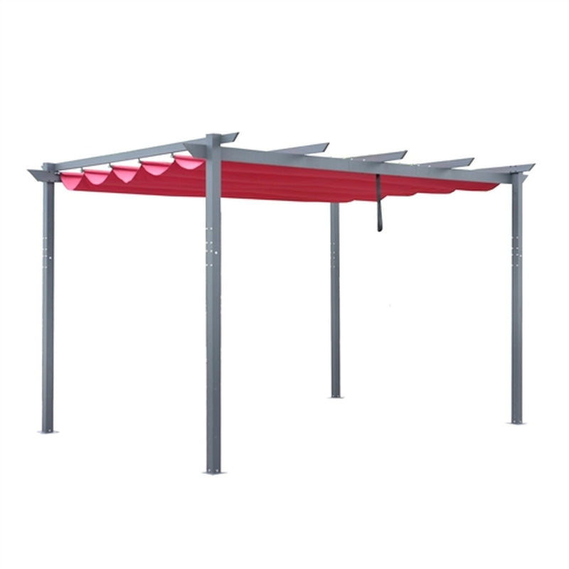 Aluminum Outdoor Retractable Canopy Pergola - 13 x 10 Ft