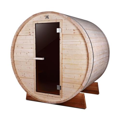 Outdoor and Indoor White Pine Barrel Sauna - 4 Person - 4.5 kW ETL Certified Heater