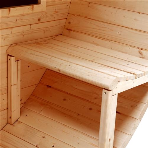 Outdoor or Indoor Western Red Cedar Wet Dry Barrel Sauna - Front Porch Canopy - 9 kW ETL Certified Heater - 8 Person