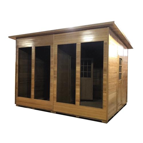 Canadian Hemlock Wet Dry Outdoor and Indoor Sauna - 9 kW ETL Certified Heater - 10 Person