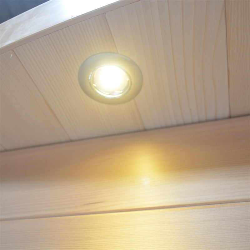 Clear Cedar Indoor Wet Dry Sauna with Exterior Lights - 4.5 kW ETL Certified Heater - 4 Person