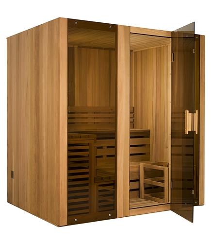 Canadian Cedar Indoor Wet Dry Steam Room Sauna - 6 kW ETL Certified Heater - 6 Person