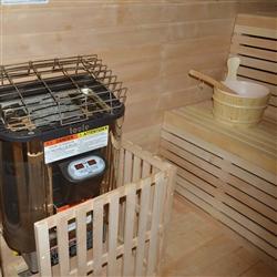 Canadian Hemlock Outdoor and Indoor Wet Dry Sauna - 6 kW Harvia KIP Heater - 6 Person